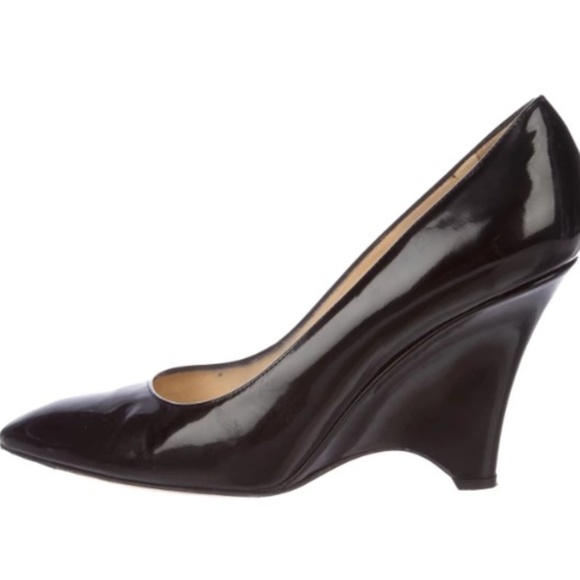 KATE SPADE NEW YORK Patent Leather Wedges Sz 8.5 - Picture 1 of 5